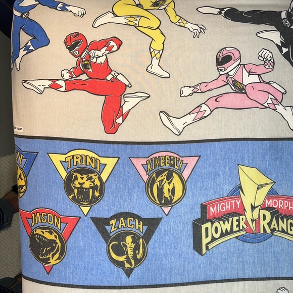 Power Ranger Bedding Rare Vintage 994 Mighty Morphin Power Rangers Twin Fitted Sheet Only